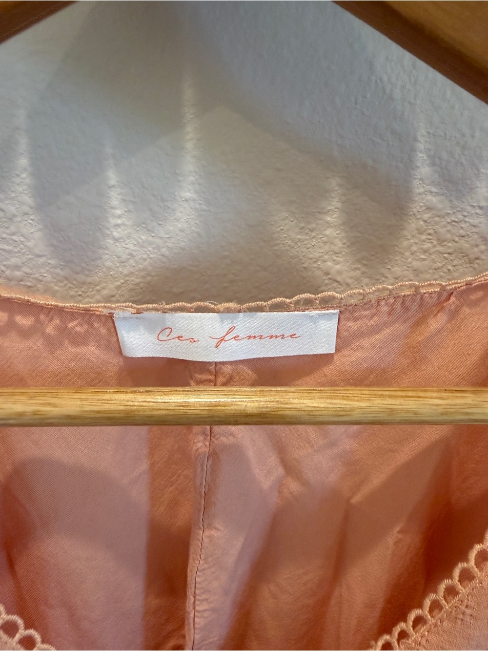Ces Femme Peach Puff Sleeve Mini Dress - Picture 2 of 4